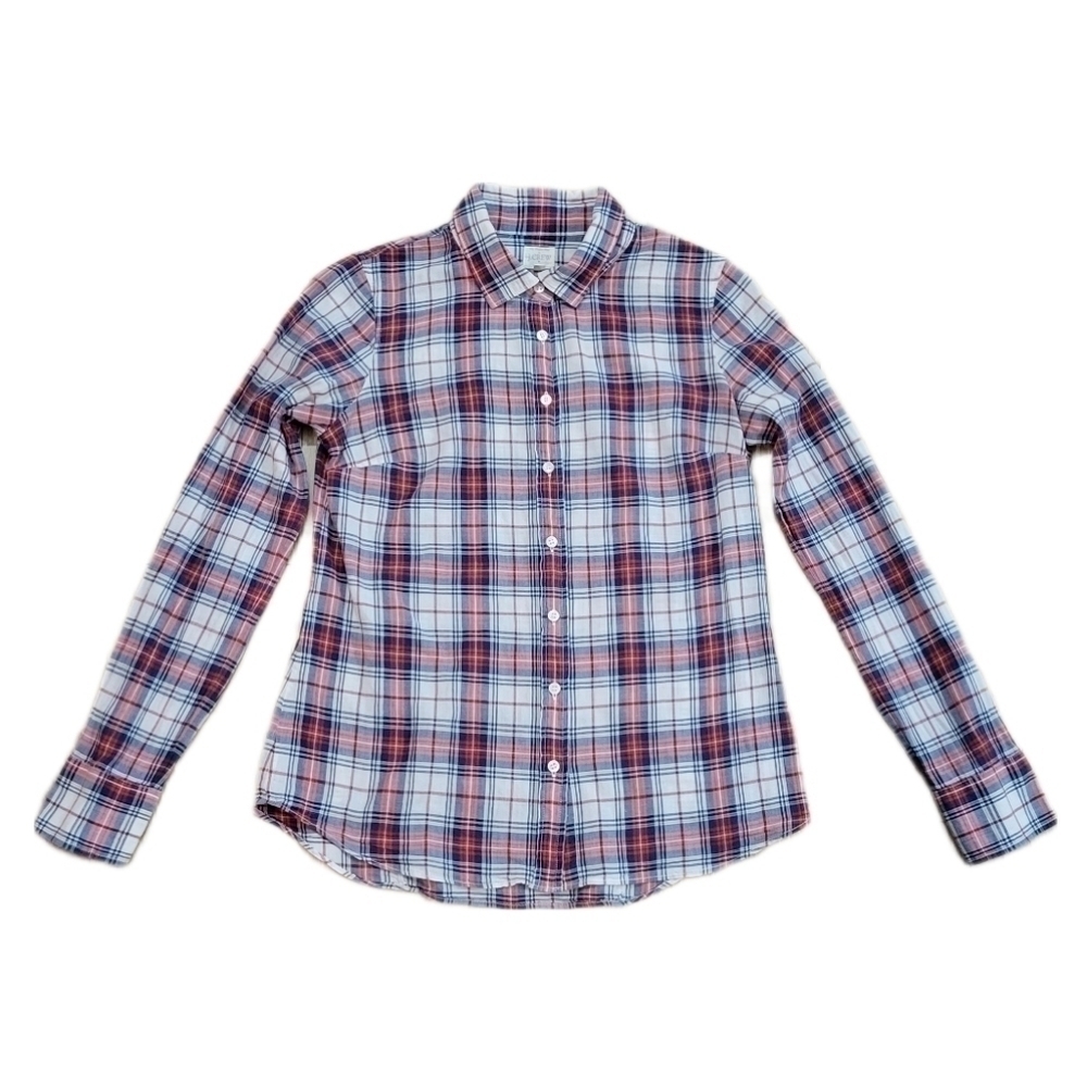 J. Crew Factory Perfect fit blue/red/white button down shirt size XS